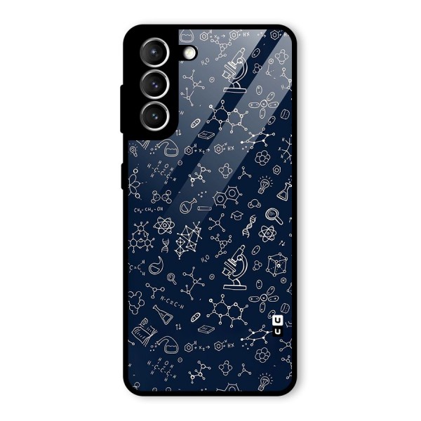 Chemistry Doodle Art Glass Back Case for Galaxy S21 5G