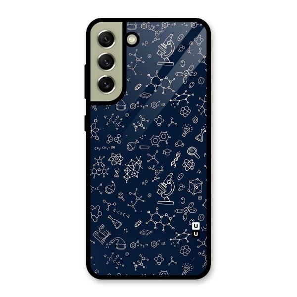 Chemistry Doodle Art Glass Back Case for Galaxy S21 FE 5G