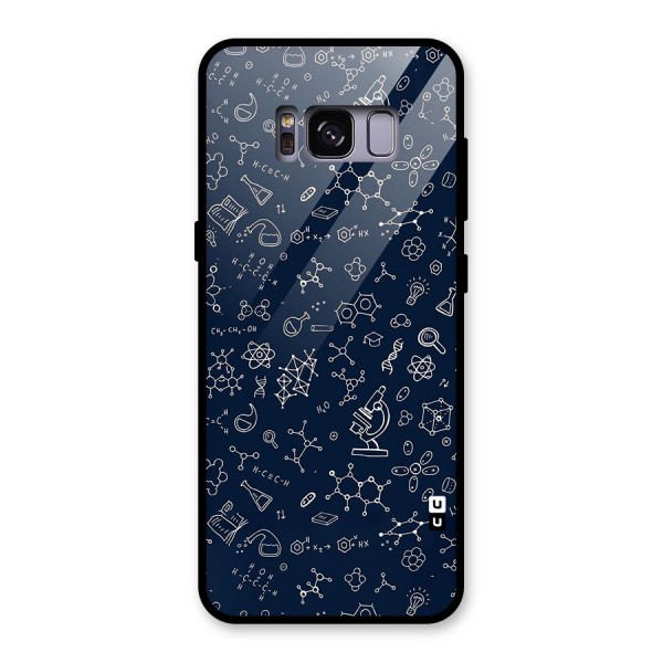 Chemistry Doodle Art Glass Back Case for Galaxy S8