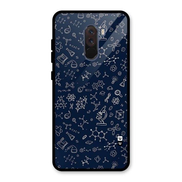 Chemistry Doodle Art Glass Back Case for Poco F1