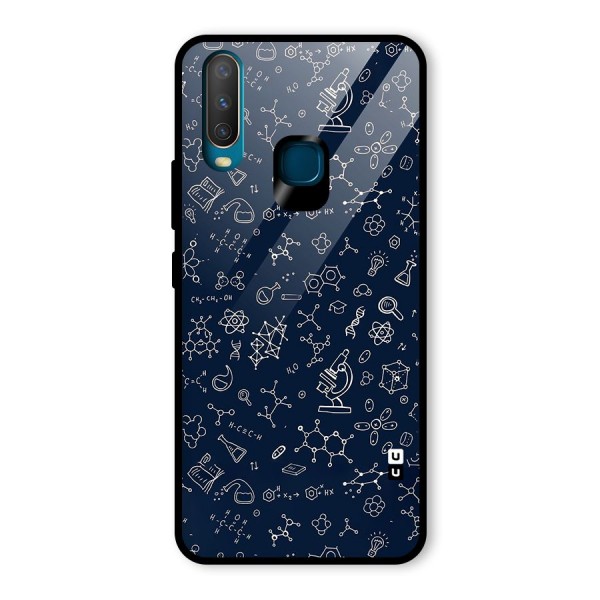 Chemistry Doodle Art Glass Back Case for Vivo Y12