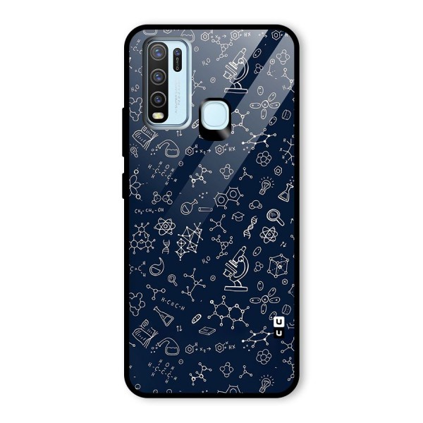 Chemistry Doodle Art Glass Back Case for Vivo Y30