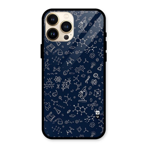 Chemistry Doodle Art Glass Back Case for iPhone 13 Pro Max