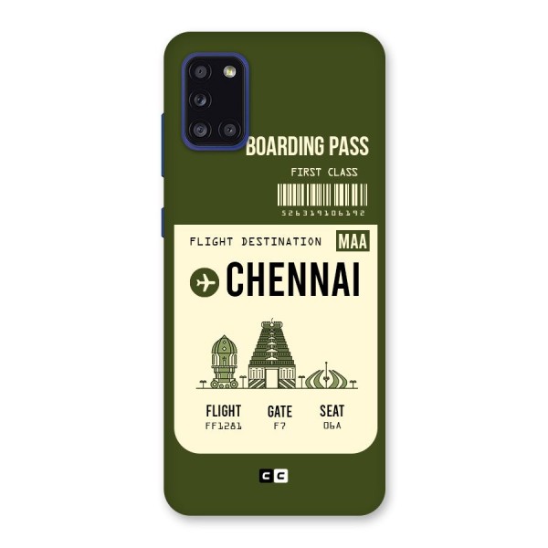 Chennai Boarding Pass Back Case for Galaxy A31