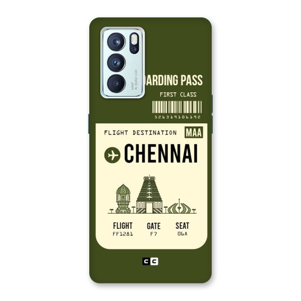 Chennai Boarding Pass Back Case for Oppo Reno6 Pro 5G
