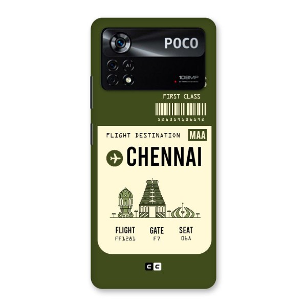 Chennai Boarding Pass Back Case for Poco X4 Pro 5G