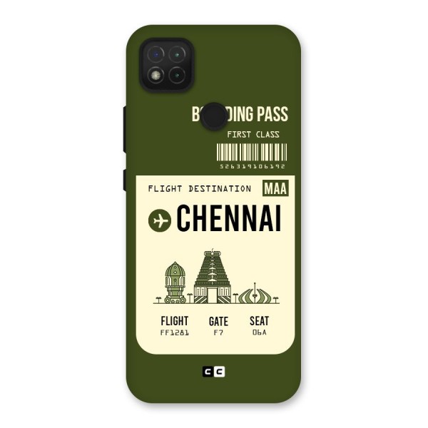 Chennai Boarding Pass Back Case for Redmi 9C