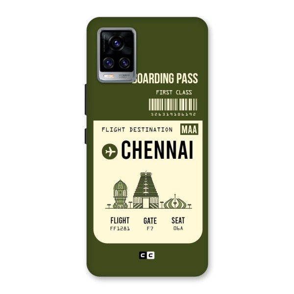 Chennai Boarding Pass Back Case for Vivo V20 Pro