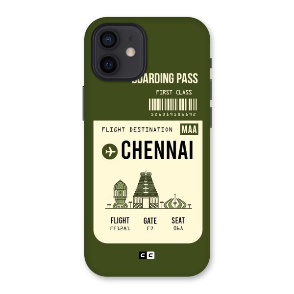 Chennai Boarding Pass Back Case for iPhone 12