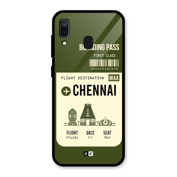 Chennai Boarding Pass Glass Back Case for Galaxy A30