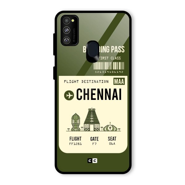 Chennai Boarding Pass Glass Back Case for Galaxy M21