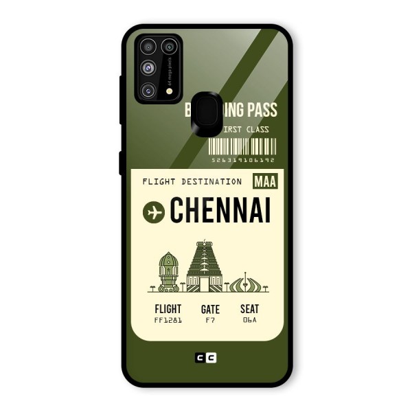 Chennai Boarding Pass Glass Back Case for Galaxy M31