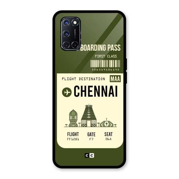 Chennai Boarding Pass Glass Back Case for Oppo A52