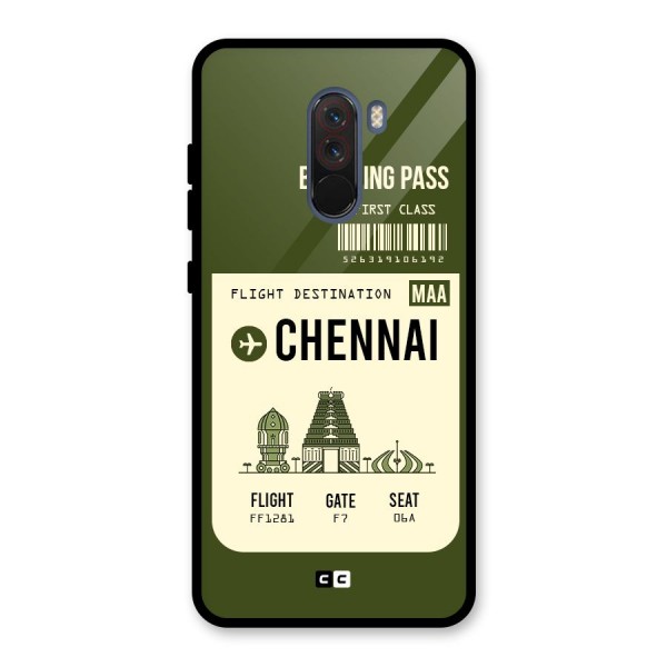 Chennai Boarding Pass Glass Back Case for Poco F1