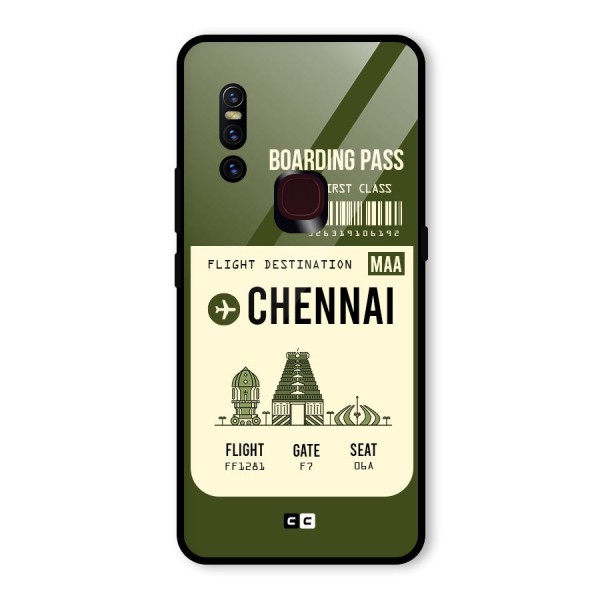 Chennai Boarding Pass Glass Back Case for Vivo V15