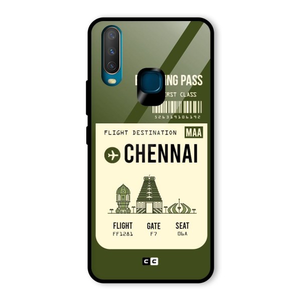 Chennai Boarding Pass Glass Back Case for Vivo Y12