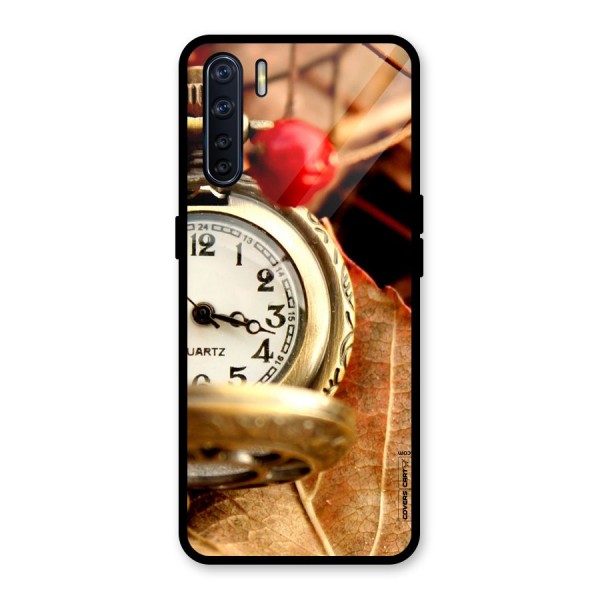 Cherry And Clock Glass Back Case for Oppo F15