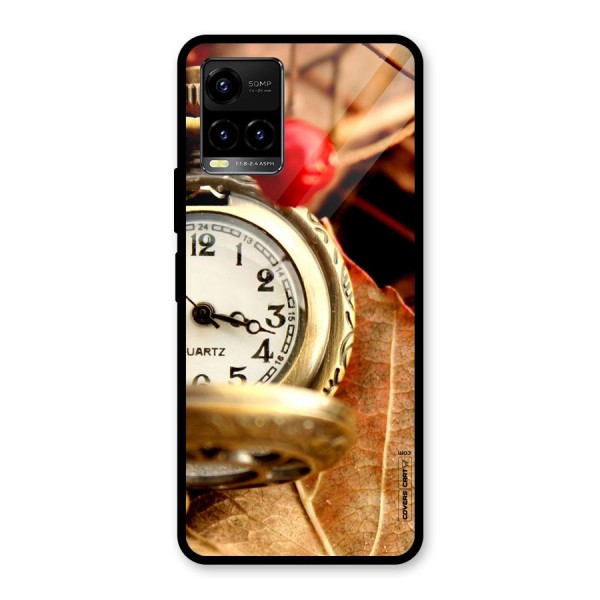 Cherry And Clock Glass Back Case for Vivo Y33s