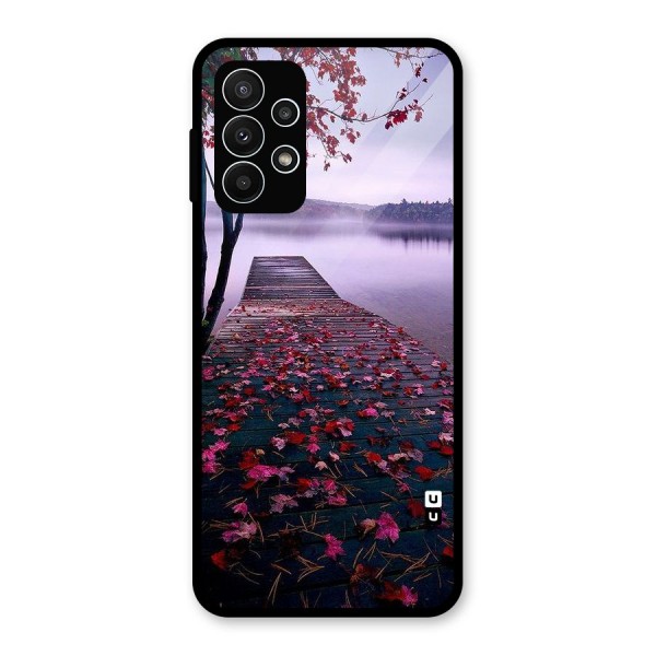 Cherry Blossom Dock Glass Back Case for Galaxy A23