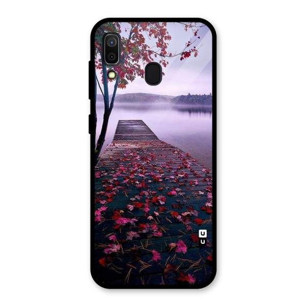 Cherry Blossom Dock Glass Back Case for Galaxy A30