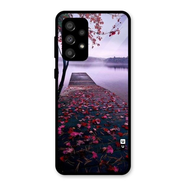 Cherry Blossom Dock Glass Back Case for Galaxy A32