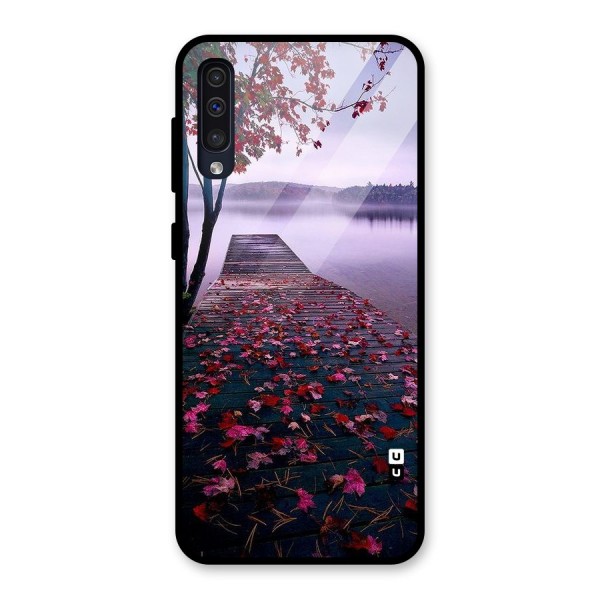 Cherry Blossom Dock Glass Back Case for Galaxy A50