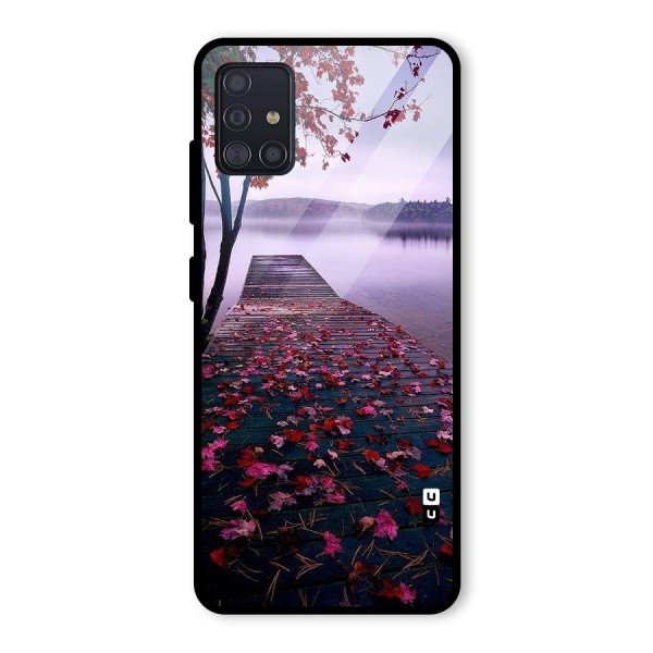 Cherry Blossom Dock Glass Back Case for Galaxy A51