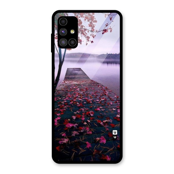 Cherry Blossom Dock Glass Back Case for Galaxy M51