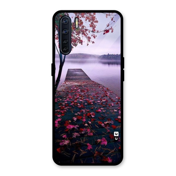 Cherry Blossom Dock Glass Back Case for Oppo F15