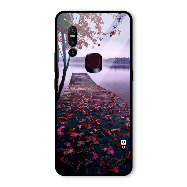 Cherry Blossom Dock Glass Back Case for Vivo V15