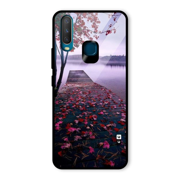 Cherry Blossom Dock Glass Back Case for Vivo Y12