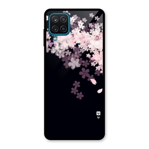 Cherry Flowers Pink Glass Back Case for Galaxy A12