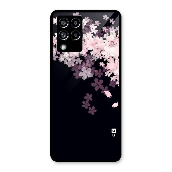 Cherry Flowers Pink Glass Back Case for Galaxy M53 5G