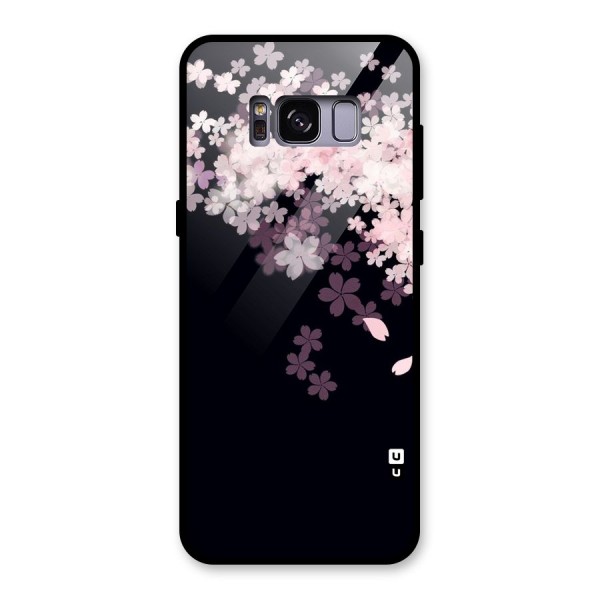 Cherry Flowers Pink Glass Back Case for Galaxy S8