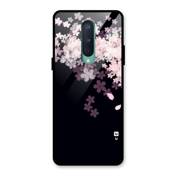 Cherry Flowers Pink Glass Back Case for OnePlus 8