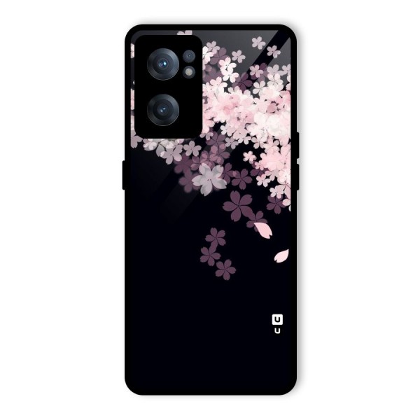 Cherry Flowers Pink Glass Back Case for OnePlus Nord CE 2 5G