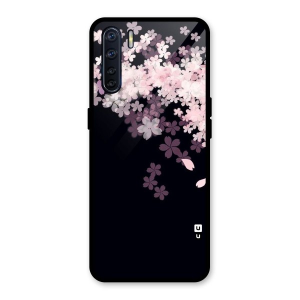 Cherry Flowers Pink Glass Back Case for Oppo F15