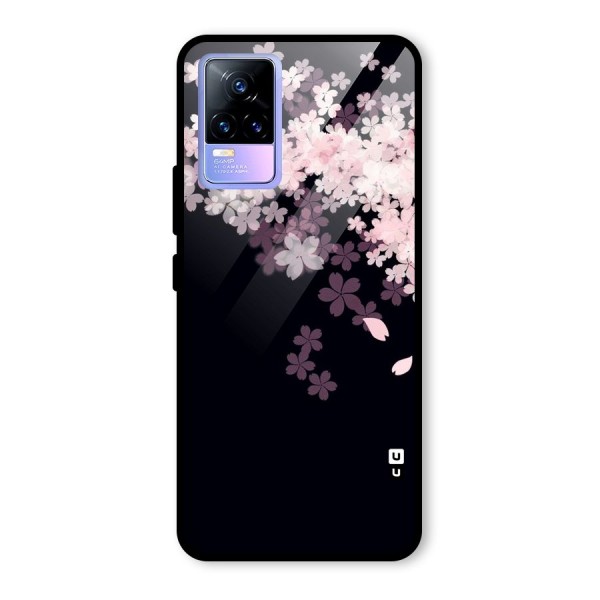 Cherry Flowers Pink Glass Back Case for Vivo Y73