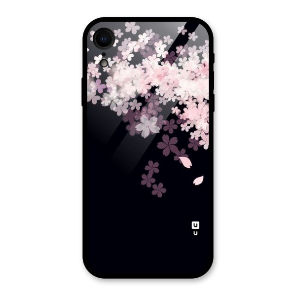 Cherry Flowers Pink Glass Back Case for XR