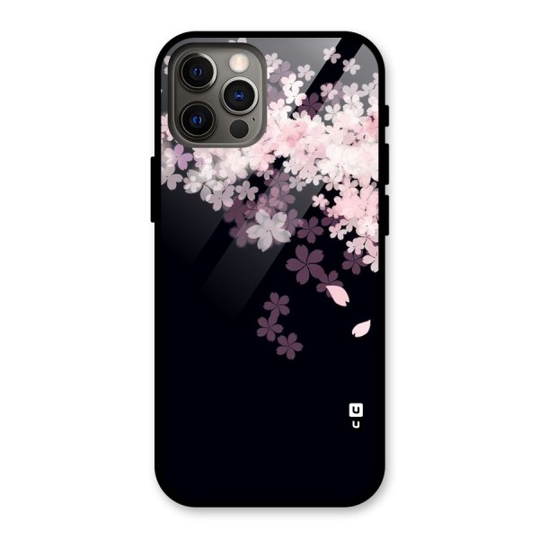 Cherry Flowers Pink Glass Back Case for iPhone 12 Pro