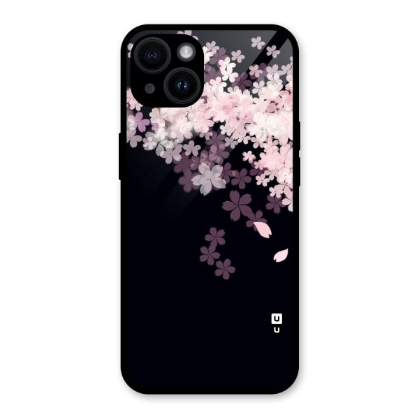 Cherry Flowers Pink Glass Back Case for iPhone 14