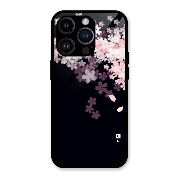Cherry Flowers Pink Glass Back Case for iPhone 14 Pro