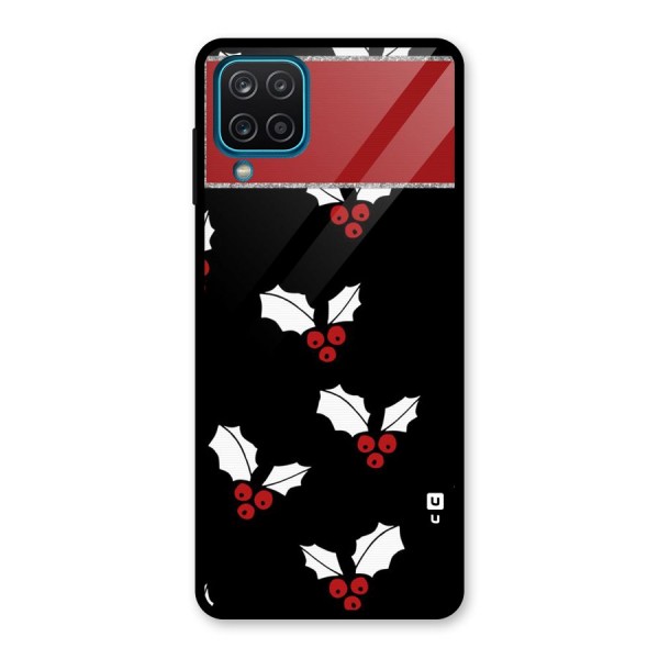 Cherry Leaf Design Glass Back Case for Galaxy A12