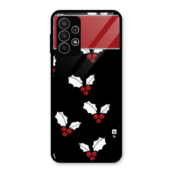 Cherry Leaf Design Glass Back Case for Galaxy A23