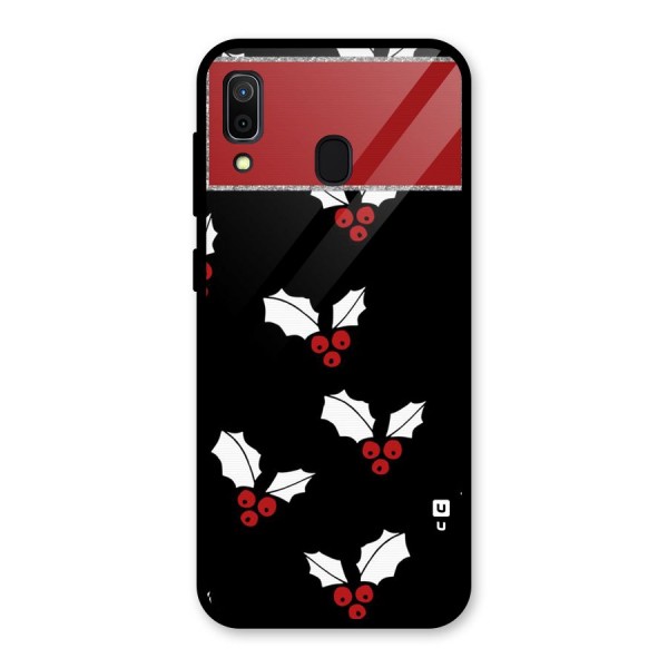 Cherry Leaf Design Glass Back Case for Galaxy A30