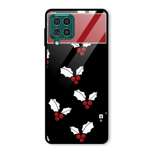 Cherry Leaf Design Glass Back Case for Galaxy F62