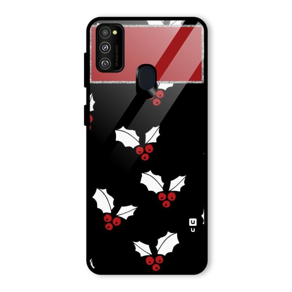 Cherry Leaf Design Glass Back Case for Galaxy M21