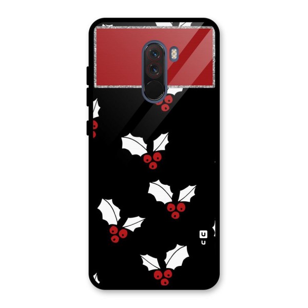 Cherry Leaf Design Glass Back Case for Poco F1