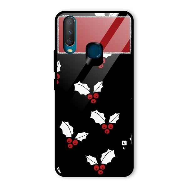 Cherry Leaf Design Glass Back Case for Vivo Y12