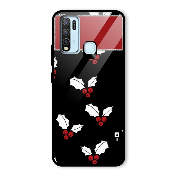 Cherry Leaf Design Glass Back Case for Vivo Y30